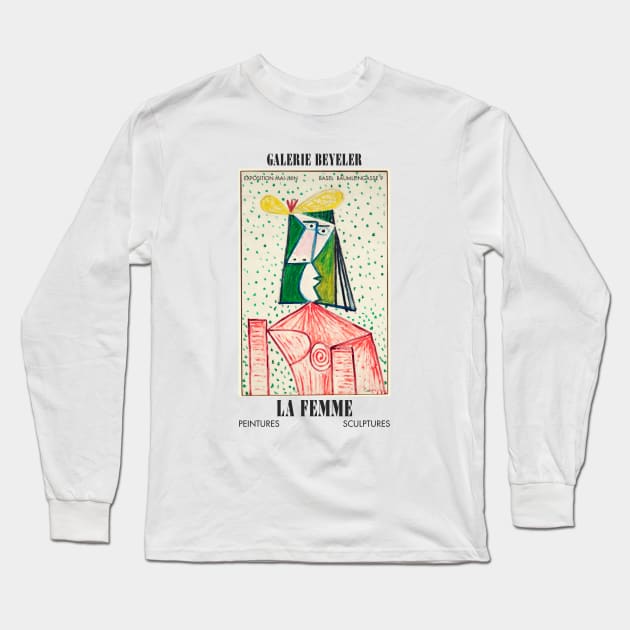 Pablo Picasso Exhibition Art Poster - Buste de Femme Long Sleeve T-Shirt by notalizard